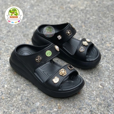 Dép Cross Sandal Nữ Đế Cao Siêu Êm + Charm 3D - Siêu Thoải Mãi Giá Ưu Đãi 281k 9