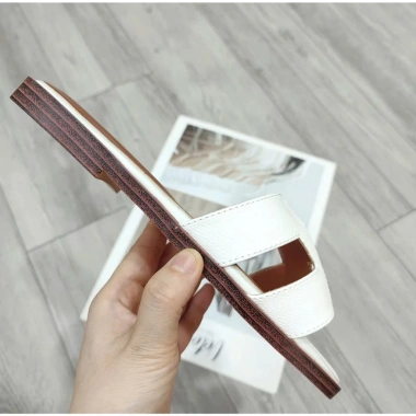 Dép da nữ bệt quai chữ hát da sần siêu nhẹ, gọn gàng, dễ mang đi chơi du lịch H90 6