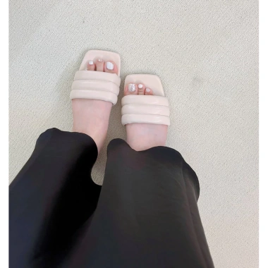 Dép Đế Bệt Da Quai Ngang Tiểu Thư Thanh Lịch Êm Chân Đi Biển Lytishoes G123 205k