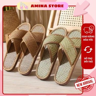 Dép Đi Trong Nhà và Văn Phòng - Giả Còi Vintage Sang Trọng, Đế Nhựa Chống Trơn, Giá 63.000đ