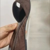 Dép guốc cao 5p gót vuông giả vân gỗ, quai da lộn nâu đậm - dễ đi, kịp Tết giảm giá 7