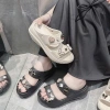 Dép hai quai nữ đế cao 7cm đi chơi, đi biển - kèm bộ charm đá thời trang 2
