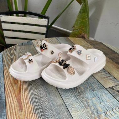 Dép hai quai nữ đế cao 7cm đi chơi, đi biển - kèm bộ charm đá thời trang 3