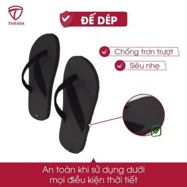 Dép kẹp đen xỏ ngón nữ quai vải siêu bền, tiện du lịch biển, giá 38.218₫