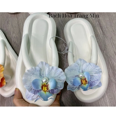 Dép kẹp hoa Lan hồ điệp cao cấp gợn sóng, đế dày 2cm chống trơn trượt, phù hợp đi chơi du lịch, 84.000 VND
