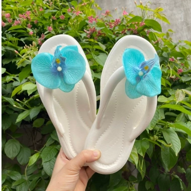 Dép kẹp hoa lan nơ nhung xinh, Eva chống trơn trượt, dễ phối, phong cách mới 56k 4 Dép kẹp hoa lan nơ nhung xinh, Eva chống trơn trượt, dễ phối, phong cách mới 56k 4