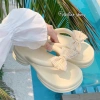 Dép kẹp nữ XIXITIAO đế cao 5cm EVA xỏ ngón nơ dễ thương - Dép đi biển DIONSTORE 5
