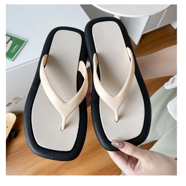 Dép kẹp xỏ ngón cao su mềm dẻo DX07 trắng sữa, chống nước, siêu nhẹ êm chân, thích hợp đi biển mưa cho nữ 2