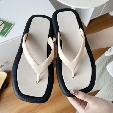 Dép kẹp xỏ ngón cao su mềm dẻo DX07 trắng sữa, chống nước, siêu nhẹ êm chân, thích hợp đi biển mưa cho nữ 10