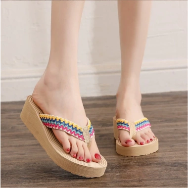 Dép kẹp xỏ ngón nữ đế xuồng cao DN45 - mềm êm, thích hợp đi trong nhà, du lịch, văn phòng, giảm giá 69k