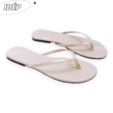 Dép kẹp xỏ ngón quai mảnh, mũi tròn, màu trơn, chống trượt đi biển - 45.000₫