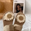 Dép lê cói 2 quai ngang hoa cúc to, siêu nhẹ, chống trơn trượt, phong cách vintage du lịch biển hè retro - Giá 89.570 VND 2