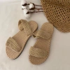 Dép lê cói 2 quai ngang trơn, siêu nhẹ, chống trơn trượt, vintage du lịch biển nữ D033 6