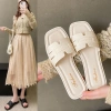 Dép lê nữ chữ H cao su chống nước, quai H đan dây ngang, êm mềm du lịch - 79.000₫