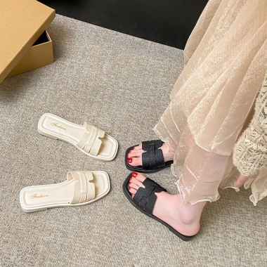 Dép lê nữ chữ H cao su chống nước, quai H đan dây ngang, êm mềm du lịch - 79.000₫ 9