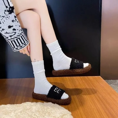 Dép lông quai ngang MINMIN thêu họa tiết - Siêu nhẹ, thoải mái cho đi chơi và trong nhà, giảm giá 54.999₫
