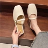 Dép mũi vuông nữ giày trượt đế mềm, cao gót 3cm, phong cách Hàn Quốc - Giá 58.500₫ 8