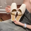 Dép mũi vuông nữ giày trượt đế mềm, cao gót 3cm, phong cách Hàn Quốc - Giá 58.500₫ 9