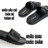 Dép nam quai ngang WOSHOE khâu dấu chỉ, chống thấm nước, da microfiber cao cấp 7