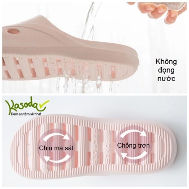 Dép nhà tắm kháng khuẩn siêu nhẹ, siêu mềm, chống trơn, lỗ thoát nước, giá chỉ 119.000₫
