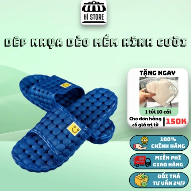 Dép nhựa dẻo mặt cười quai ngang - Thoải mái đi trong nhà, văn phòng, khách sạn, giá 34.900₫