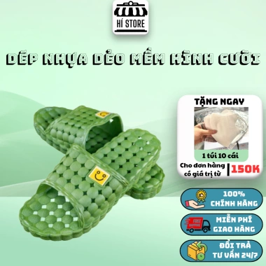 Dép nhựa dẻo mặt cười quai ngang - Thoải mái đi trong nhà, văn phòng, khách sạn, giá 34.900₫ 4 Dép nhựa dẻo mặt cười quai ngang - Thoải mái đi trong nhà, văn phòng, khách sạn, giá 34.900₫ 4