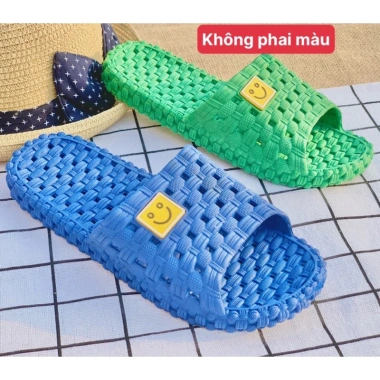 Dép nhựa lỗ vuông đan mặt cười Nam Nữ - êm chân, chống trượt, thích hợp nhà, tắm, văn phòng