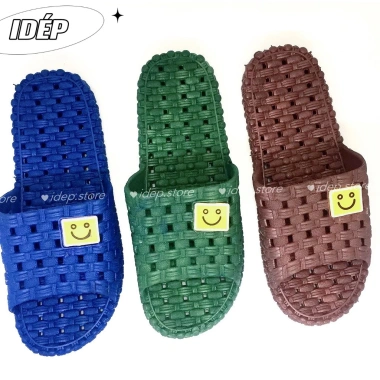 Dép nhựa lỗ vuông đan mặt cười Nam Nữ - êm chân, chống trượt, thích hợp nhà, tắm, văn phòng