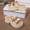 Dép Nữ Bánh Mì Hai Quai Ngang Khoá Mạ Vàng LadyShoesVN - Đế Tăng 6cm, Giá Ưu Đãi 89.000 VND 10