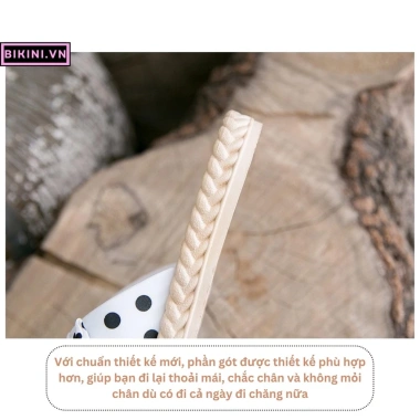 Dép nữ đi biển đi chơi đi làm họa tiết chấm bi siêu xinh êm mềm cao cấp - Giá chỉ 69.000 VND Hottrend BIKINI.VN