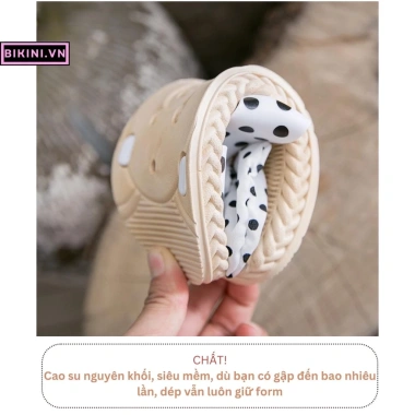 Dép nữ đi biển đi chơi đi làm họa tiết chấm bi siêu xinh êm mềm cao cấp - Giá chỉ 69.000 VND Hottrend BIKINI.VN