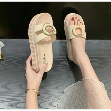 Dép nữ kiểu mới, đế cao 5 phân, chống thấm, chống trượt, quai ngang DN46 – 95.000₫ 3
