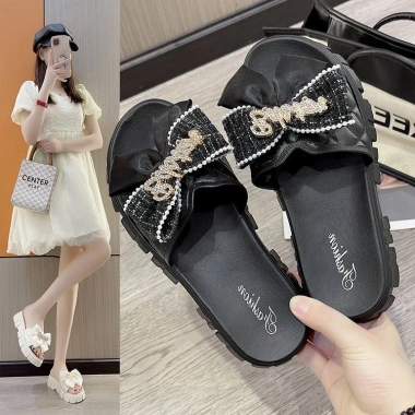 Dép Nữ Nơ Chữ Độn Đế Răng Cưa 3cm - Quai Ngang Sang Trọng SISTER 2.023 Giá 72k 4 Dép Nữ Nơ Chữ Độn Đế Răng Cưa 3cm - Quai Ngang Sang Trọng SISTER 2.023 Giá 72k 4