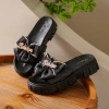 Dép Nữ Nơ Chữ Độn Đế Răng Cưa 3cm - Quai Ngang Sang Trọng SISTER 2.023 Giá 72k 9