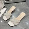 Dép quai chữ H lấp lánh ngọc trai, gót 3cm êm ái, dép hè - giá 219k
