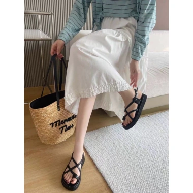 Dép quai hậu nữ sandal dây chéo xỏ ngón đế cao 2cm đi học, đi biển MS45 giảm 175.900 VND 3