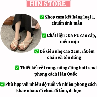Dép quai hậu nữ sandal dây chéo xỏ ngón đế cao 2cm đi học, đi biển MS45 giảm 175.900 VND 5