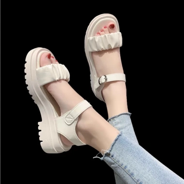 Dép Quai Hậu Sandal Nhún Sang Chảnh Đế PU Siêu Nhẹ Cực Êm Giá chỉ 99.000 VND