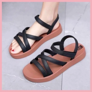 Dép quai hậu sandal nữ đế bệt thấp, quai dán, đi mưa, phù hợp văn phòng du lịch, thời trang nhiều dây – Giá chỉ 55k