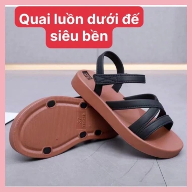 Dép quai hậu sandal nữ đế bệt thấp, quai dán, đi mưa, phù hợp văn phòng du lịch, thời trang nhiều dây – Giá chỉ 55k