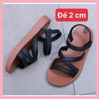 Dép quai hậu sandal nữ đế bệt thấp, quai dán, đi mưa, phù hợp văn phòng du lịch, thời trang nhiều dây – Giá chỉ 55k