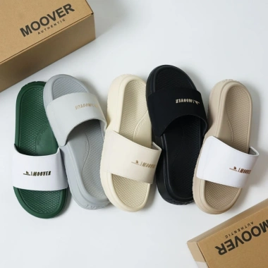 Dép quai ngang Moover thêu nam nữ đế cao 4cm không trơn không trợt, chống thấm, lót êm - Giá chỉ 134.994₫