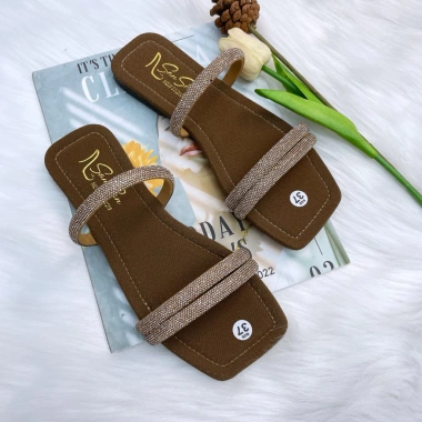 Dép San San XOÀN 3 Quai Đính Xoàn Mang Sáng Chân - 2 Màu Đen Bạc, Du Lịch 5