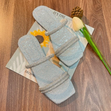 Dép San San XOÀN 3 Quai Đính Xoàn Mang Sáng Chân - 2 Màu Đen Bạc, Du Lịch 6