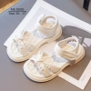 Dép sandal bé gái 5-12 tuổi màu trắng quai ngọc SG85, đi học dạo phố du lịch – 295.000₫ 2