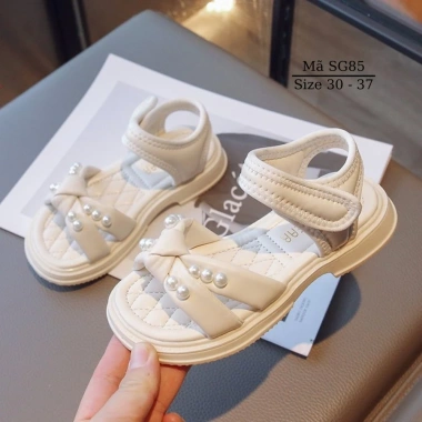 Dép sandal bé gái 5-12 tuổi màu trắng quai ngọc SG85, đi học dạo phố du lịch – 295.000₫ 5