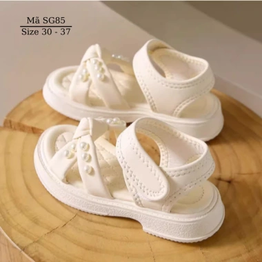 Dép sandal bé gái 5-12 tuổi màu trắng quai ngọc SG85, đi học dạo phố du lịch – 295.000₫ 7