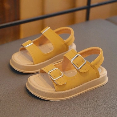 Dép sandal đi học bé gái 3‑12 tuổi 2 khuy dán đế bánh mì xăng đan quai hậu 5 Dép sandal đi học bé gái 3‑12 tuổi 2 khuy dán đế bánh mì xăng đan quai hậu 5