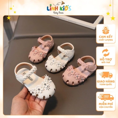 Dép Sandal Hoa Đá Linh Kids - Dép trẻ em rọ quai, size 15-25, giá chỉ 135k Dép Sandal Hoa Đá Linh Kids - Dép trẻ em rọ quai, size 15-25, giá chỉ 135k