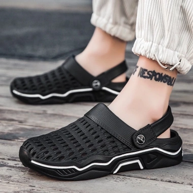 Đép sandal nam Đế xuồng chống trượt, thoáng khí thời trang Hàn Quốc, biển ngoài trời
